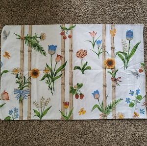 Single Vintage Pillowcase Bamboo Floral Botanical